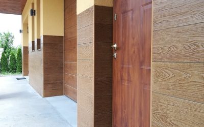 SHERA włóknocementowa deska elewacyjna ze strukturą drewna – kolor Walnut